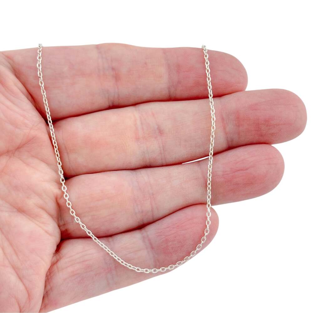 Vintage Sterling Silver 925 Cable Chain Necklace 18 Inches